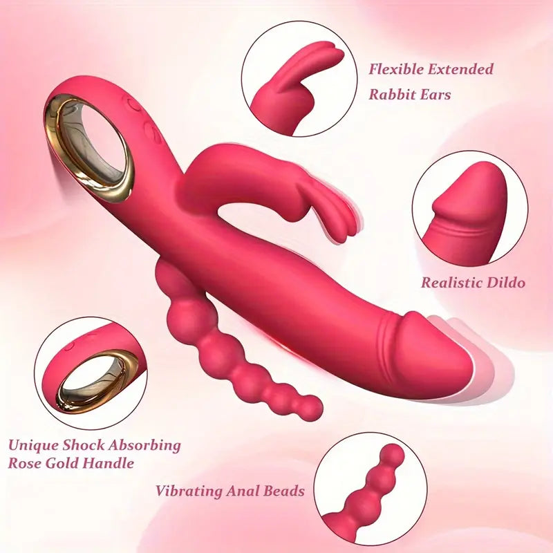 Consolador de Empuje - Vibrador de Conejo